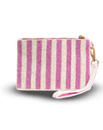 Small striped pouch on a white background