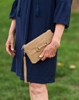 Wellington Wristlet Palomino Suede Edition