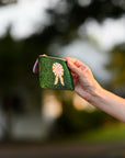 Green Ribbon Small Beaded Pouch