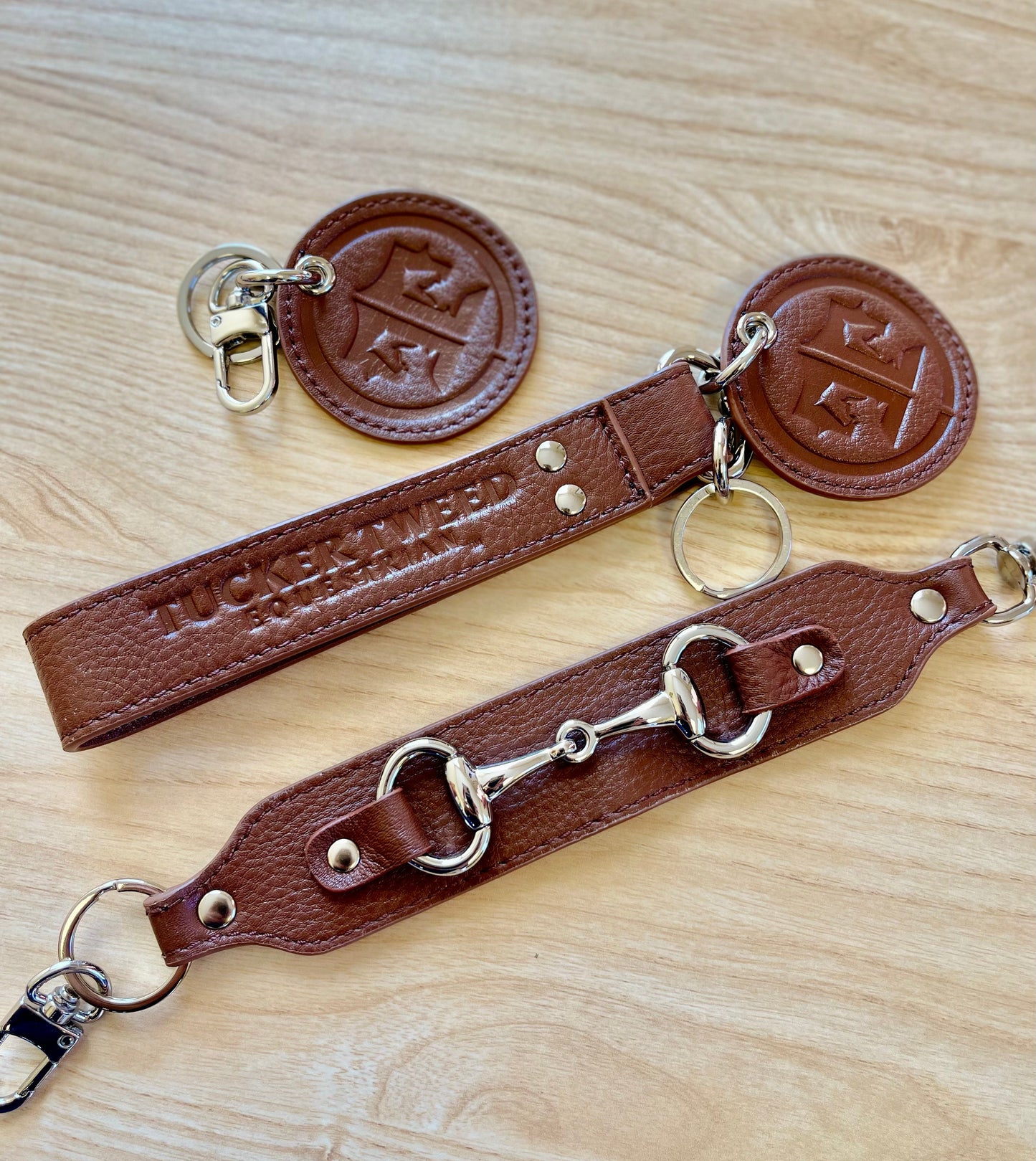 Tucker Tweed Equestrian Leather Handbags Signature Key Chain