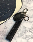 Tucker Tweed Equestrian Leather Handbags Loop, Black Signature Key Chain