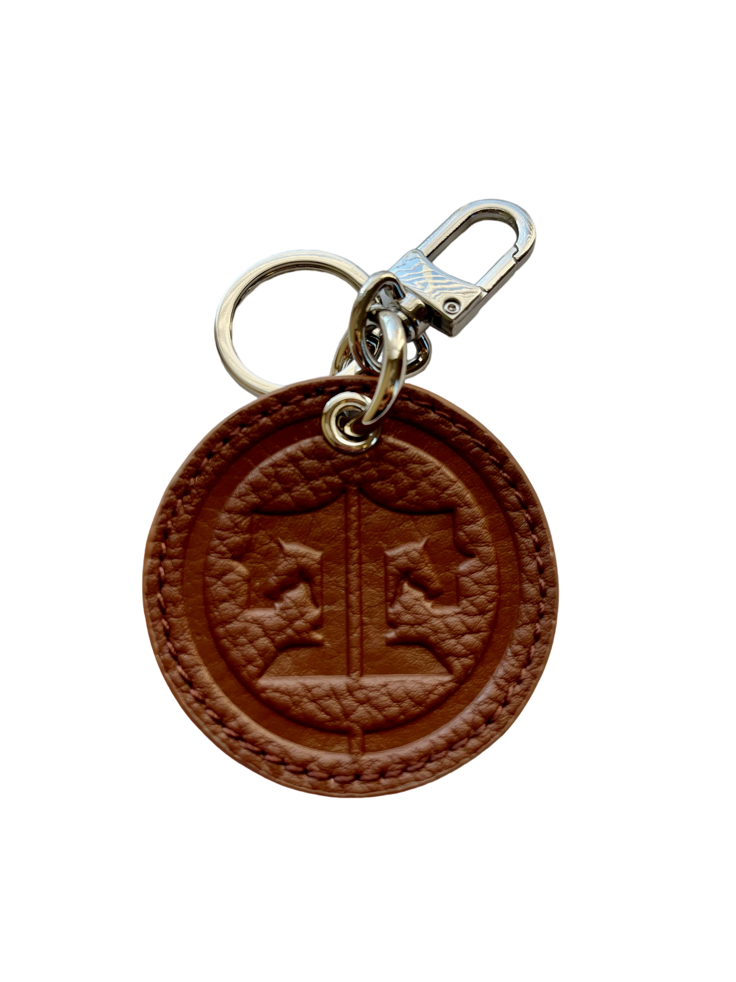 Tucker Tweed Equestrian Leather Handbags Signature, Saddle Brown Signature Key Chain