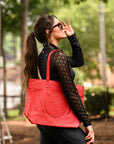 Tucker Tweed Equestrian Leather Handbags Sonoma Shoulder Bag: Foxhunting