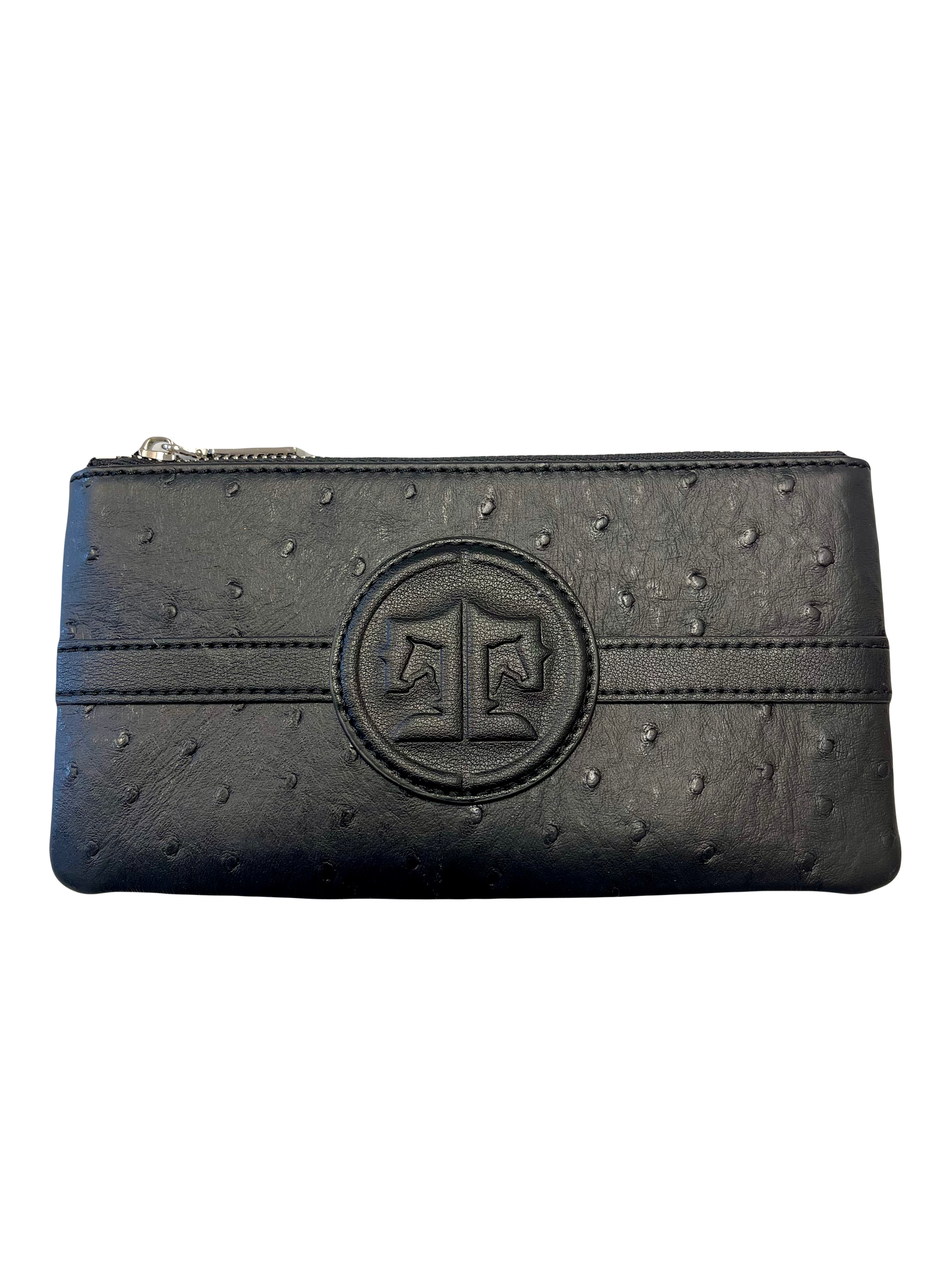 Tucker Tweed Equestrian Leather Handbags Black Ostrich Stablemate