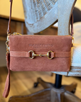 Tucker Tweed Equestrian Leather Handbags Wellington Wristlet Sorrel Suede Edition