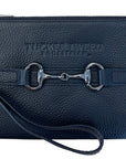 Tucker Tweed Leather Handbags Black Solid/ Gun Metal Bit The Wellington Wristlet
