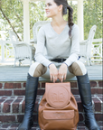Tucker Tweed Equestrian Leather Handbags Brandywine Backpack: Signature