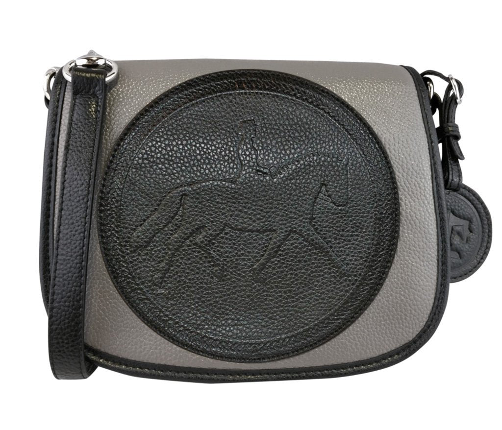 Tucker Tweed Leather Handbags Grey/Black / Dressage The Camden Crossbody: Dressage