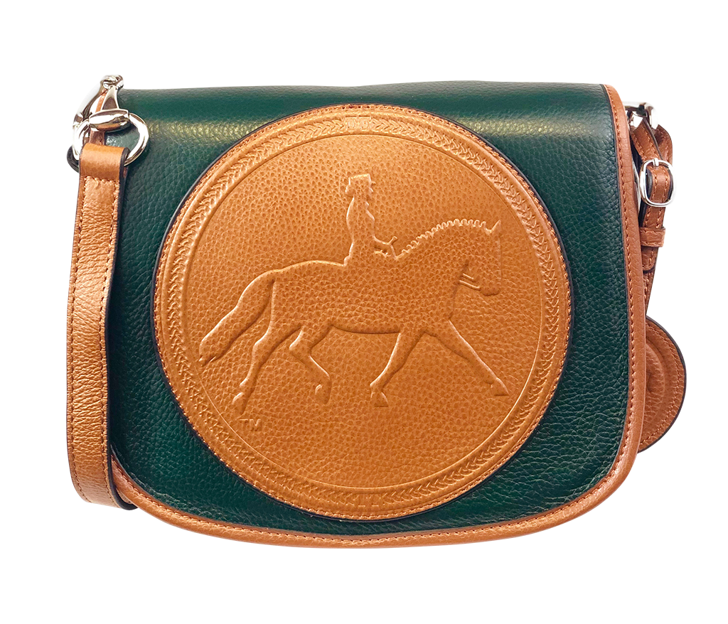 Tucker Tweed Leather Handbags Hunter Green/Chestnut / Dressage The Camden Crossbody: Dressage