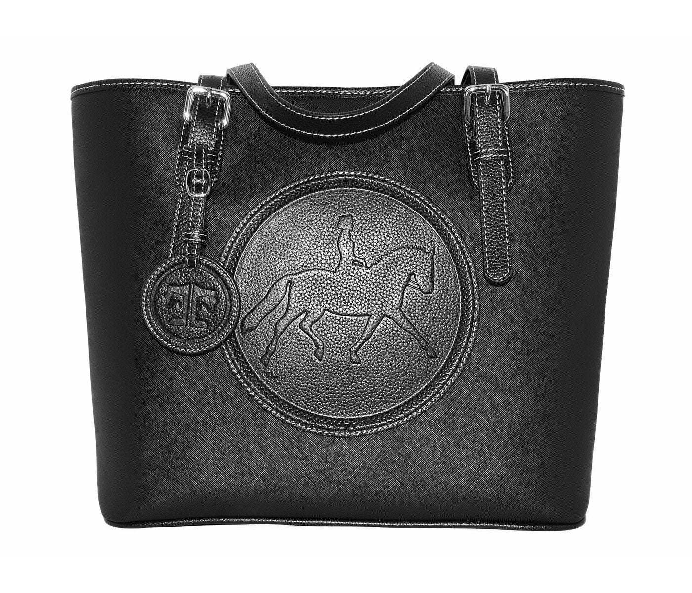 Tucker Tweed Leather Handbags Black The James River Carry All: Dressage