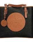 Tucker Tweed Leather Handbags Black/Chestnut The James River Carry All: Dressage