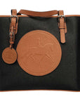 Tucker Tweed Leather Handbags Black/Chestnut The James River Carry All: Dressage