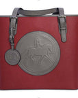 Tucker Tweed Leather Handbags Brick/Slate Grey The James River Carry All: Dressage