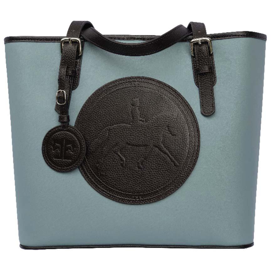 Tucker Tweed Leather Handbags Sky/Dark Chocolate The James River Carry All: Dressage