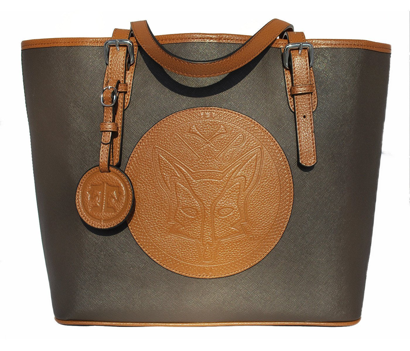 Tucker Tweed Leather Handbags Espresso/Chestnut The James River Carry All: Foxhunting