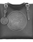 Tucker Tweed Leather Handbags Black The James River Carry All: Hunter/Jumper