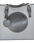 Tucker Tweed Leather Handbags Grey/Black The James River Carry All: Hunter/Jumper