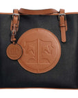 Tucker Tweed Leather Handbags Black/Chestnut The James River Carry All: Signature