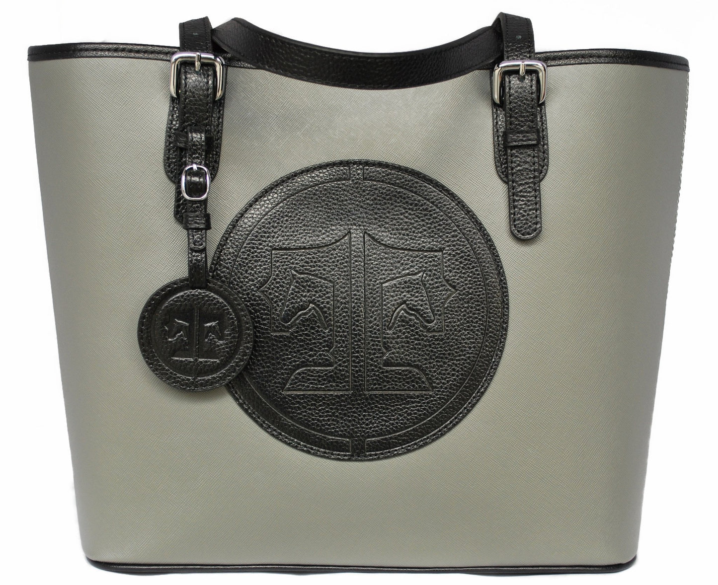 Tucker Tweed Leather Handbags Grey/Black The James River Carry All: Signature