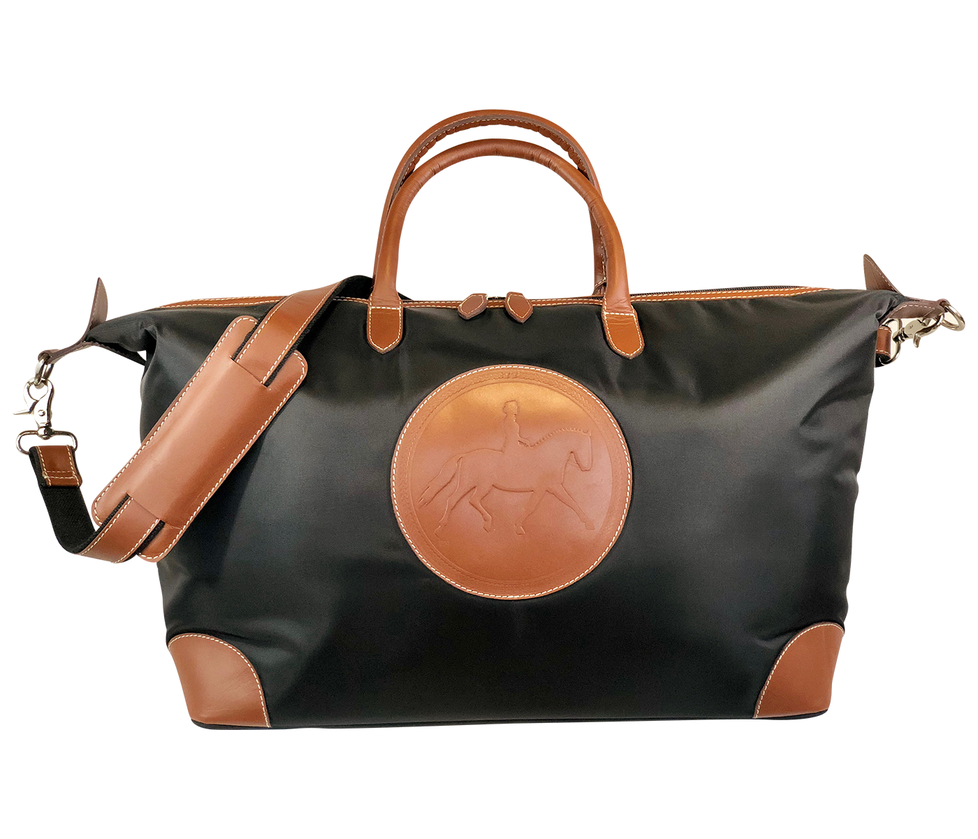 Tucker Tweed Leather Handbags Black/Chestnut / Dressage The Tryon Travel Overnight: Dressage