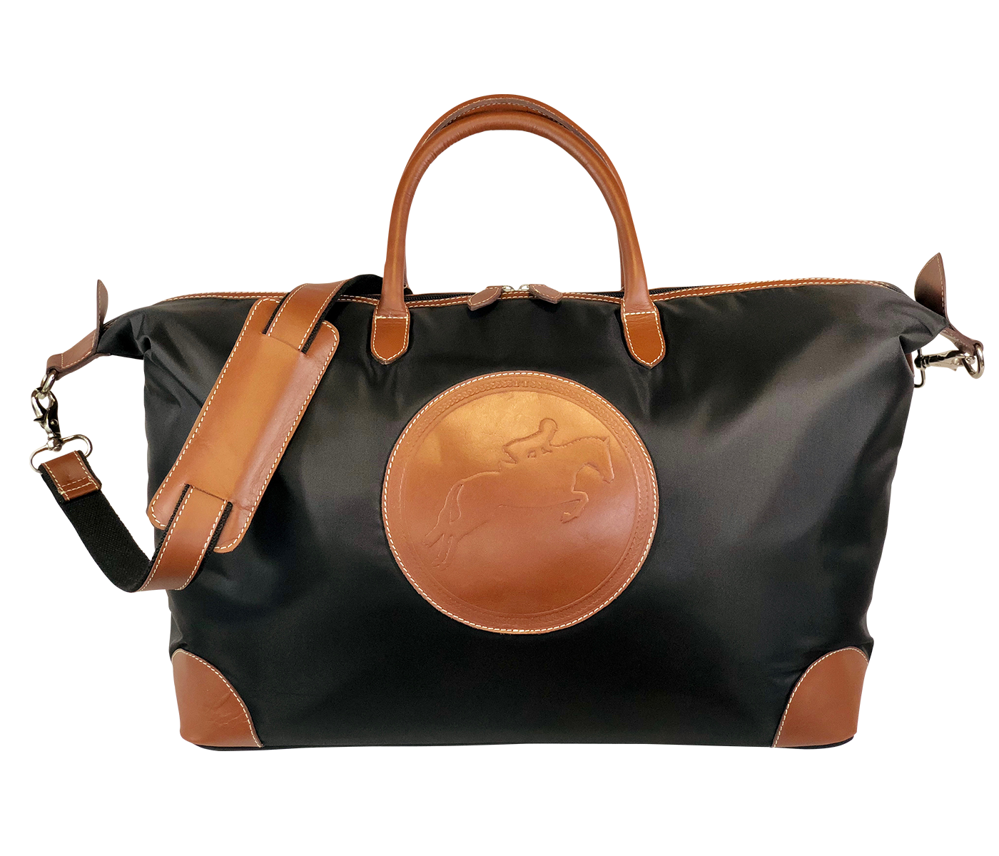 Tucker Tweed Leather Handbags Black/Chestnut / Hunter/Jumper The Tryon Travel Overnight: Hunter/Jumper