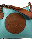 Tucker Tweed Leather Handbags Turquoise/Chestnut / Dressage The Tweed Manor Tote: Dressage