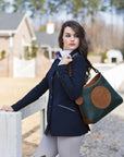 Tucker Tweed Leather Handbags The Tweed Manor Tote: Foxhunting