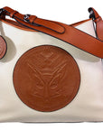 Tucker Tweed Leather Handbags Ivory/Chestnut / Foxhunting The Tweed Manor Tote: Foxhunting