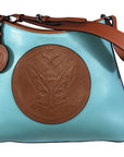 Tucker Tweed Leather Handbags Turquoise/Chestnut / Foxhunting The Tweed Manor Tote: Foxhunting