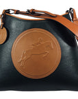 Tucker Tweed Leather Handbags Black/Chestnut / Hunter/Jumper The Tweed Manor Tote: Hunter Jumper