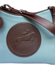 Tucker Tweed Leather Handbags Sky Blue/Dark Chocolate / Hunter/Jumper The Tweed Manor Tote: Hunter Jumper