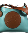 Tucker Tweed Leather Handbags Turquoise/Chestnut / Hunter/Jumper The Tweed Manor Tote: Hunter Jumper