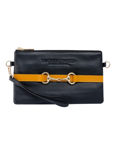 Tucker Tweed Leather Handbags Black/Gold SCAD The Wellington Wristlet