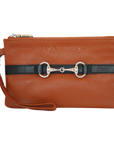 Tucker Tweed Leather Handbags Chestnut/Black The Wellington Wristlet