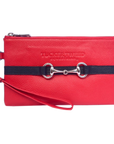 Tucker Tweed Leather Handbags Red/Black The Wellington Wristlet