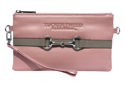 Tucker Tweed Leather Handbags Rosé/Grey The Wellington Wristlet