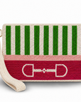 Preppy Stripe Bit Medium Beaded Pouch
