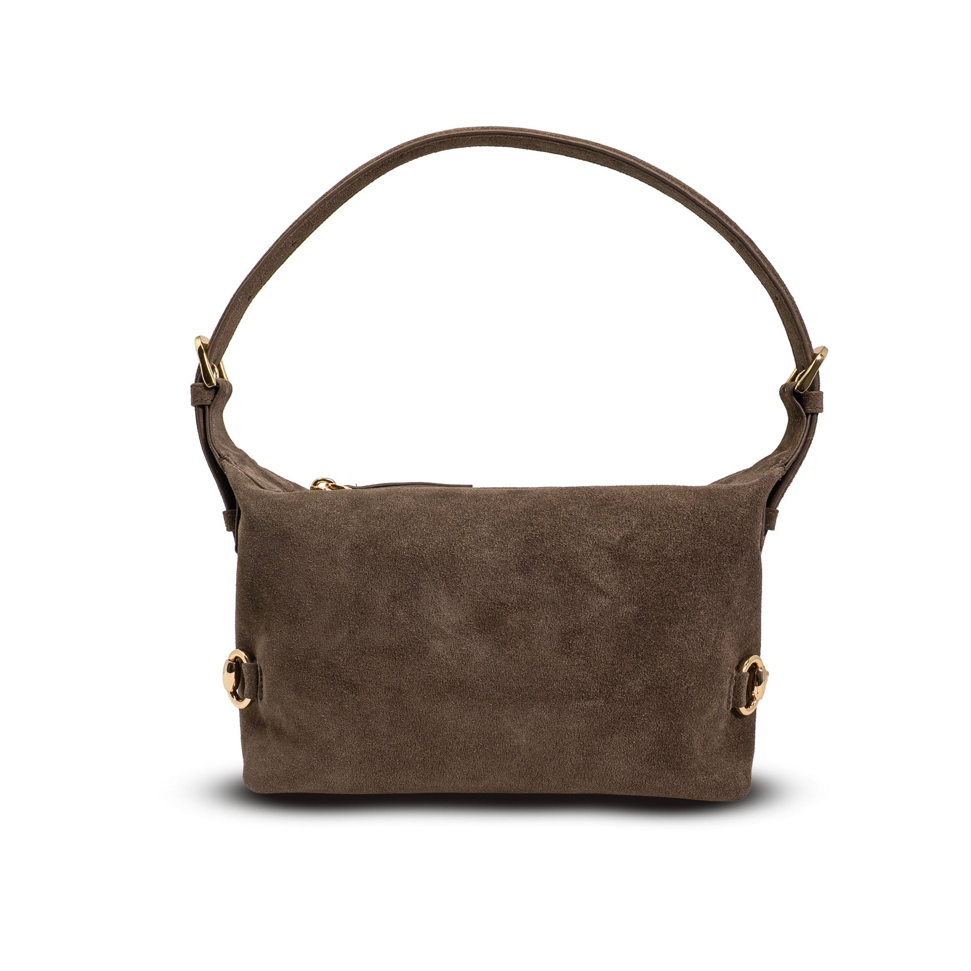 Brown handbag on a white background