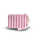 Small striped pouch on a white background