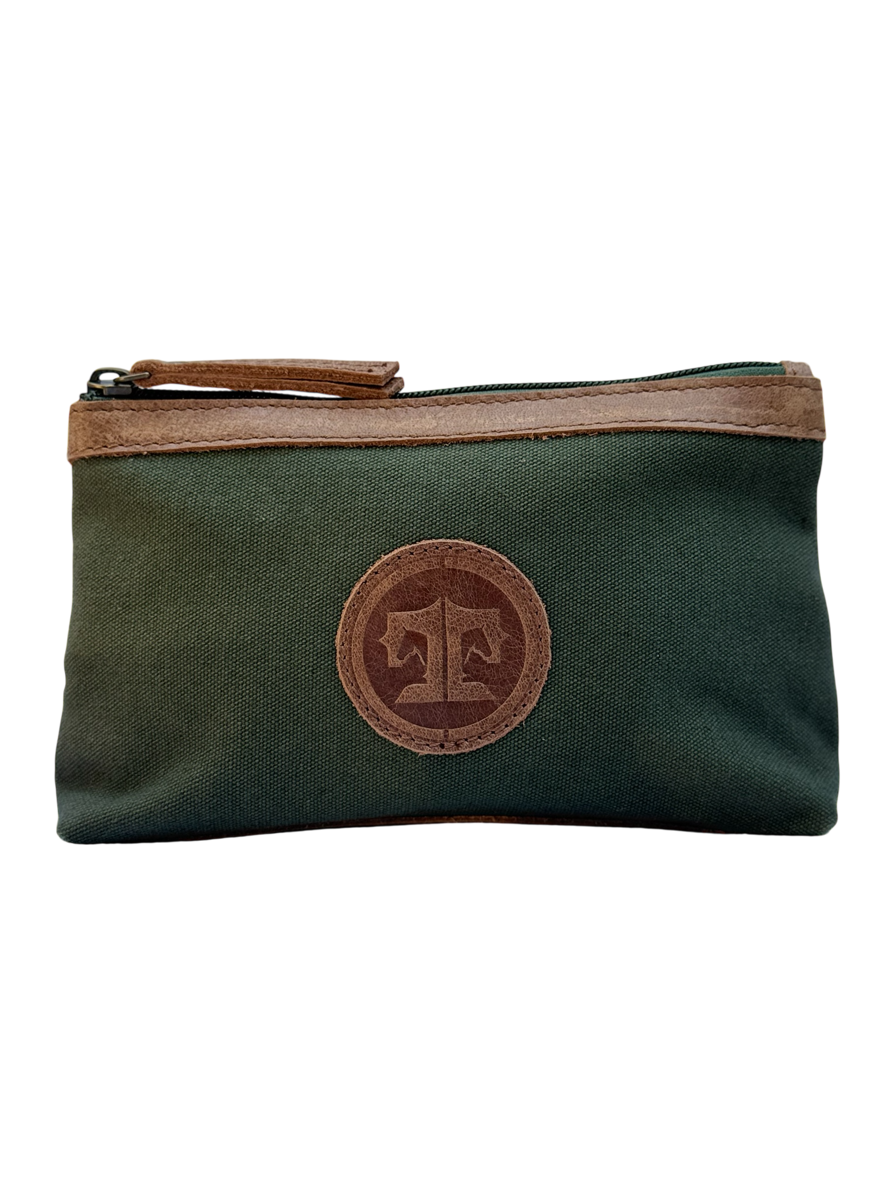 Tucker Tweed Equestrian Apparel & Accessories Olive Canvas BARN Makeup Pouch