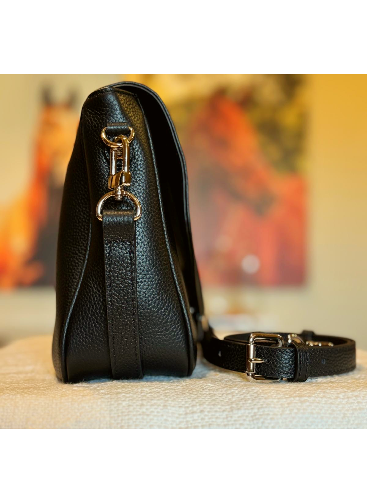 Tucker Tweed Equestrian Leather Handbags Madelyn Crossbody- Gold