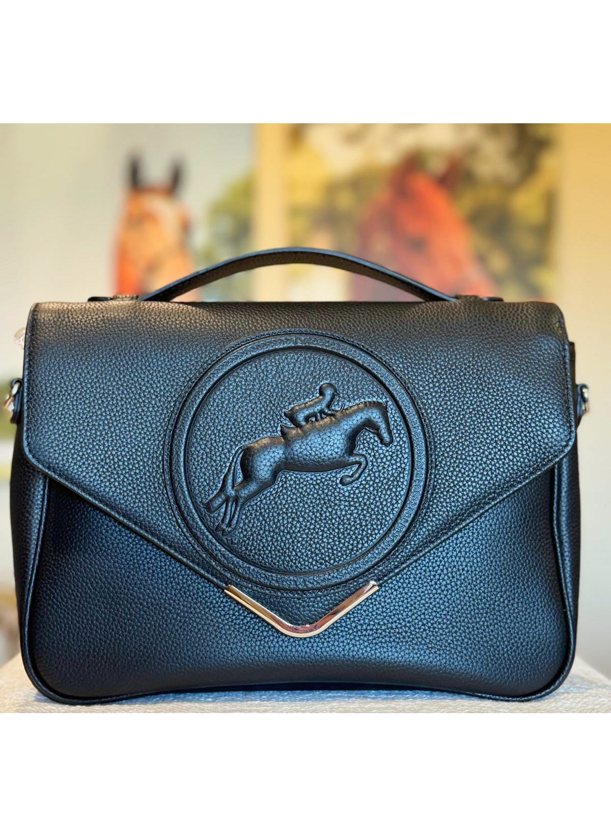 Tucker Tweed Equestrian Leather Handbags Madelyn Crossbody- Gold