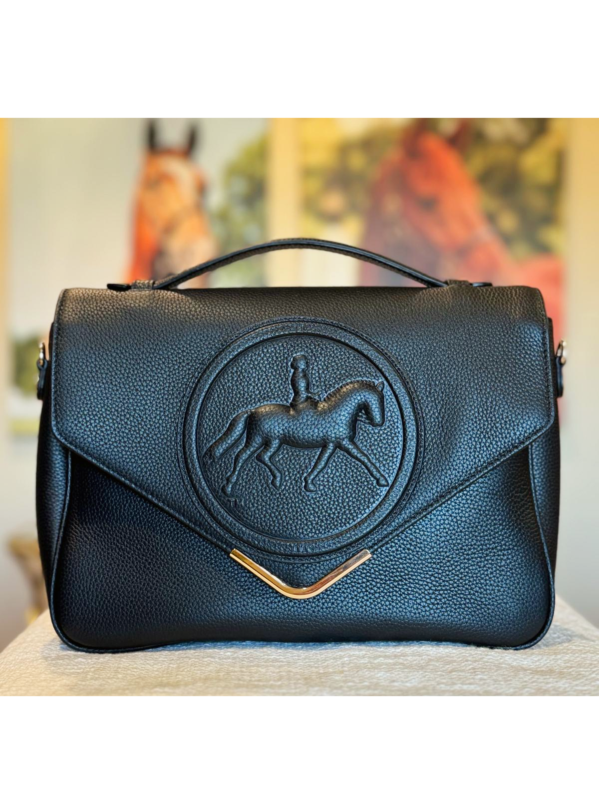 Tucker Tweed Equestrian Leather Handbags Madelyn Crossbody- Gold