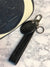 Tucker Tweed Equestrian Leather Handbags Loop, Black Signature Key Chain
