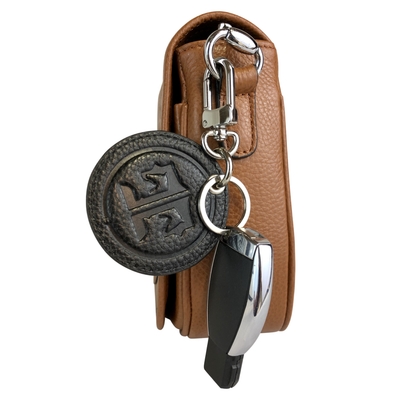 Tucker Tweed Equestrian Leather Handbags Signature, Black Signature Key Chain