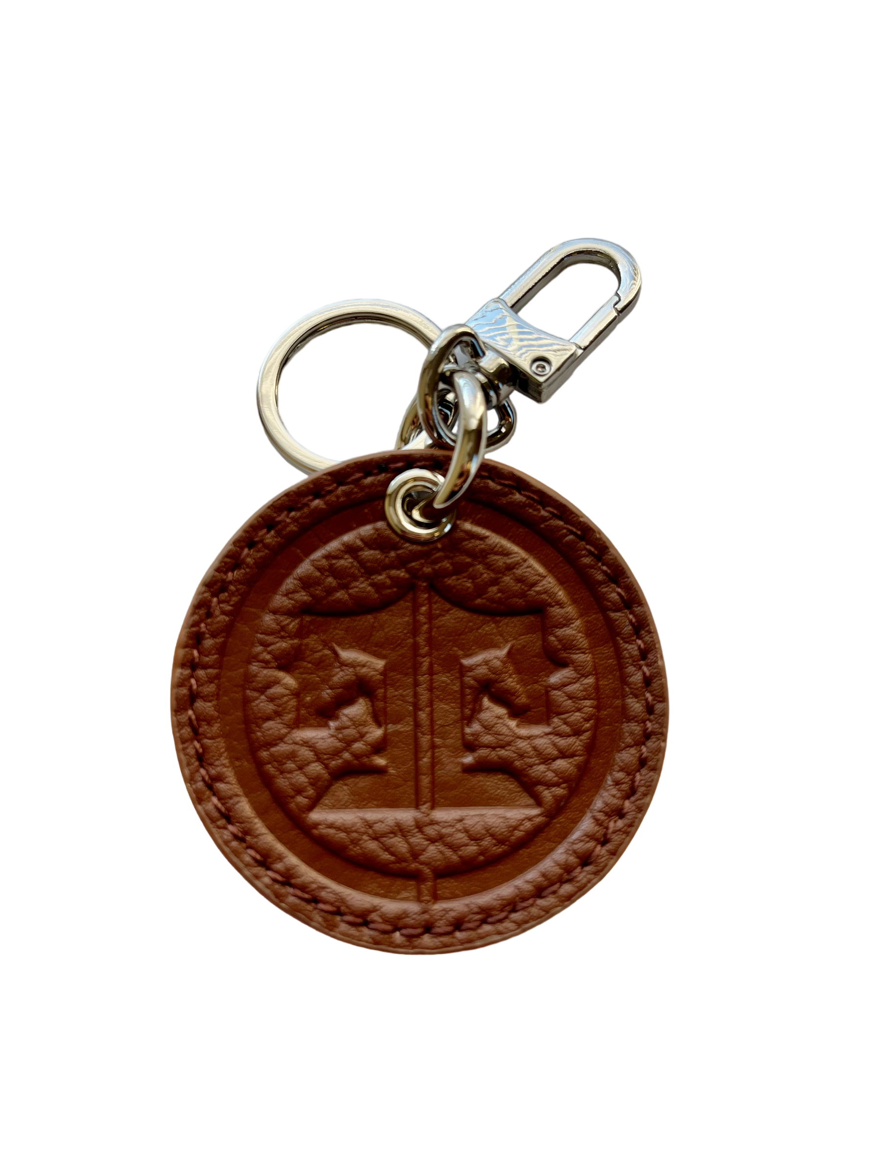 Tucker Tweed Equestrian Leather Handbags Signature, Saddle Brown Signature Key Chain