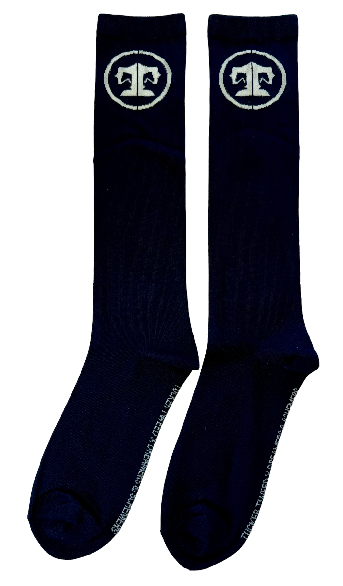 Tucker Tweed Equestrian Apparel Black Large Logo Tall Sock Tucker Tweed Equestrian D&S Signature Boot Socks