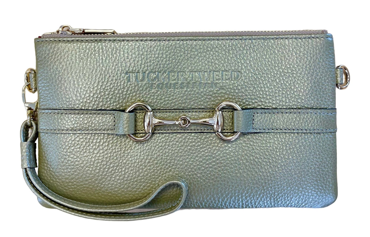 Tucker Tweed Leather Handbags Gold The Wellington Wristlet