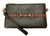 Tucker Tweed Leather Handbags Olive/Saddle Brown The Wellington Wristlet