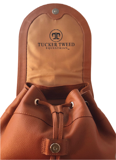 Tucker Tweed Equestrian Leather Handbags Brandywine Backpack: Fox Hunting
